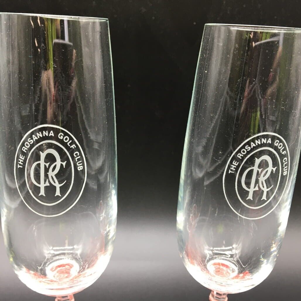 Collectable Bohemia Crystal 'The Rosanna Gold Club' Champagne Flutes -Set Of 2