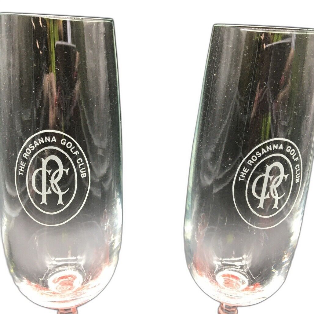 Collectable Bohemia Crystal 'The Rosanna Gold Club' Champagne Flutes -Set Of 2