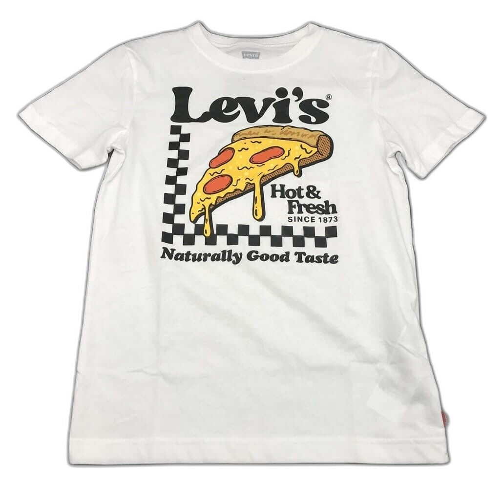 Brand NEW Levi'S Naturally Good Taste Pizza Short Sleeve T-Shirt Kids Size M