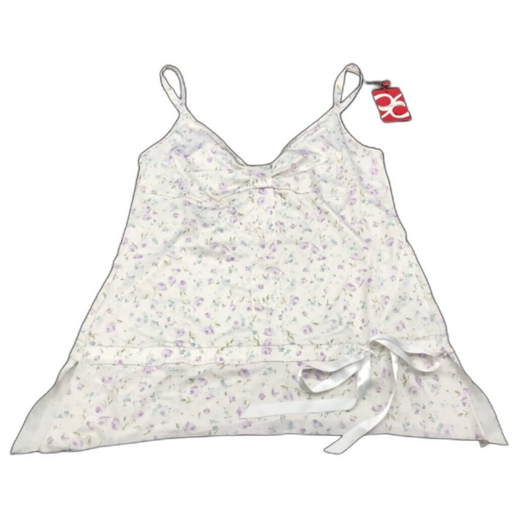 Cotton Club Violetta Open Front Babydoll Camisole Floral Ladies Size It4 NEW