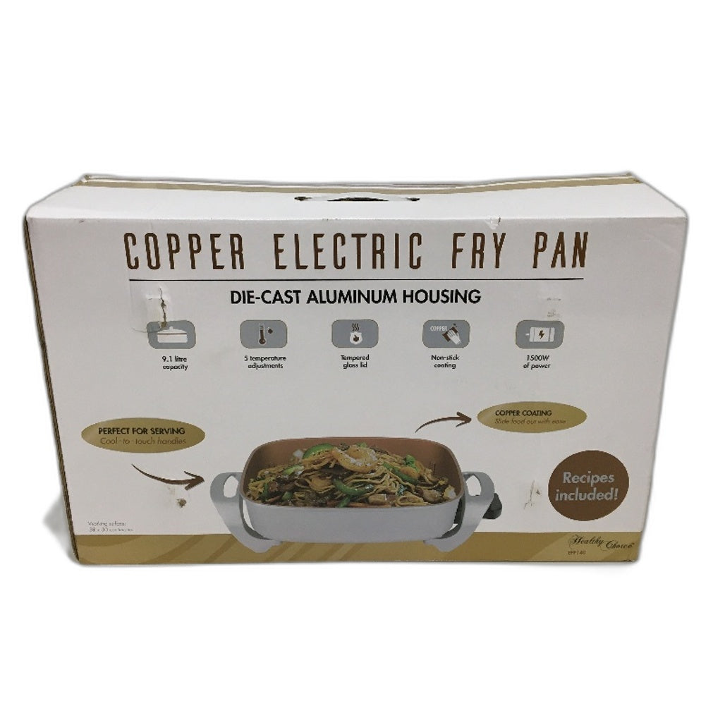 Lennox EFP140 9.1L Non Stick Die Cast Aluminum Copper Electric Fry Pan NEW