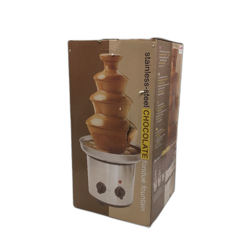 4 Tier Electric Chocolate Fondue Stainless Steel Fountain NEW