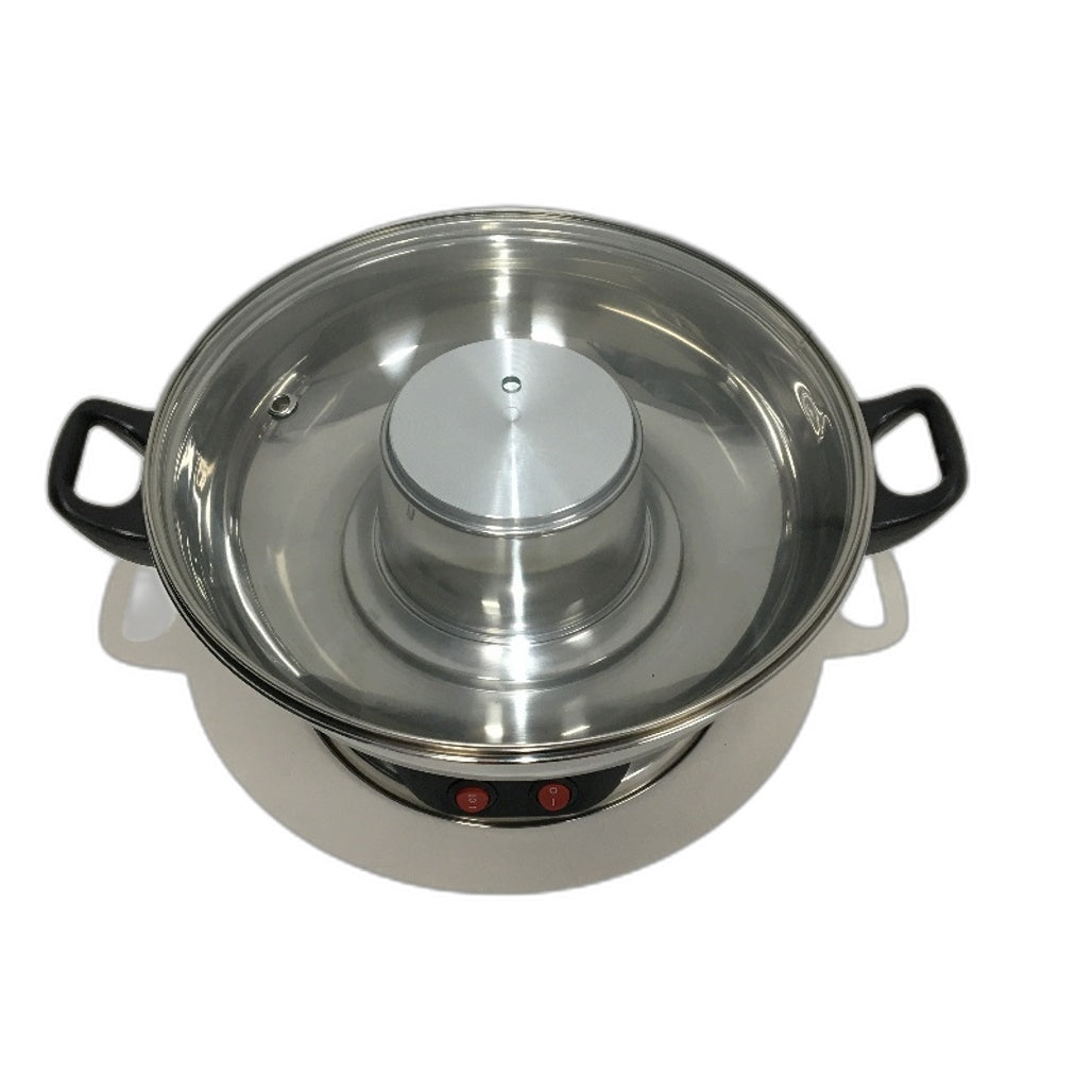 Galaxy Tiger 4L 2 in 1 Electric Stainless Steel Hotpot Pot with BBQ Grill NEW