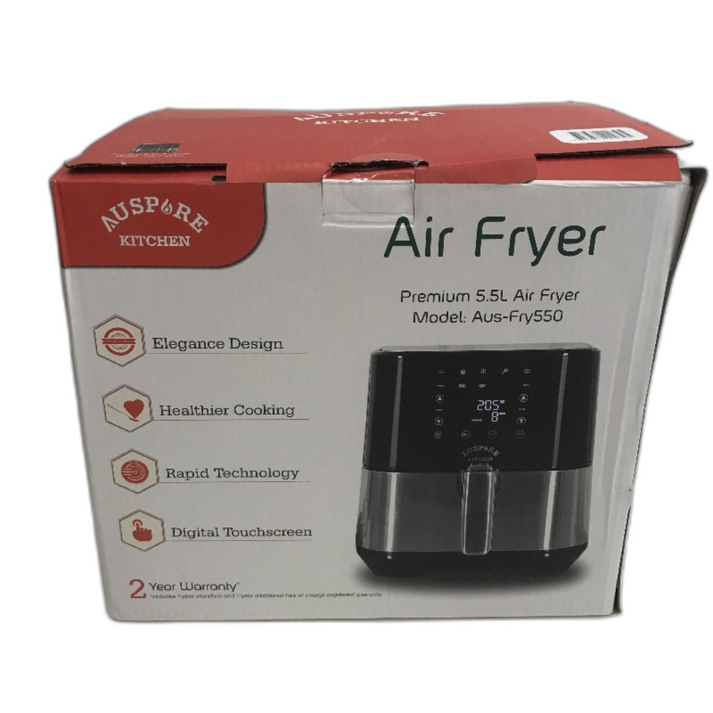 Auspure 5.5L Premium 10 Function Stainless Steel Digital Air Fryer NEW