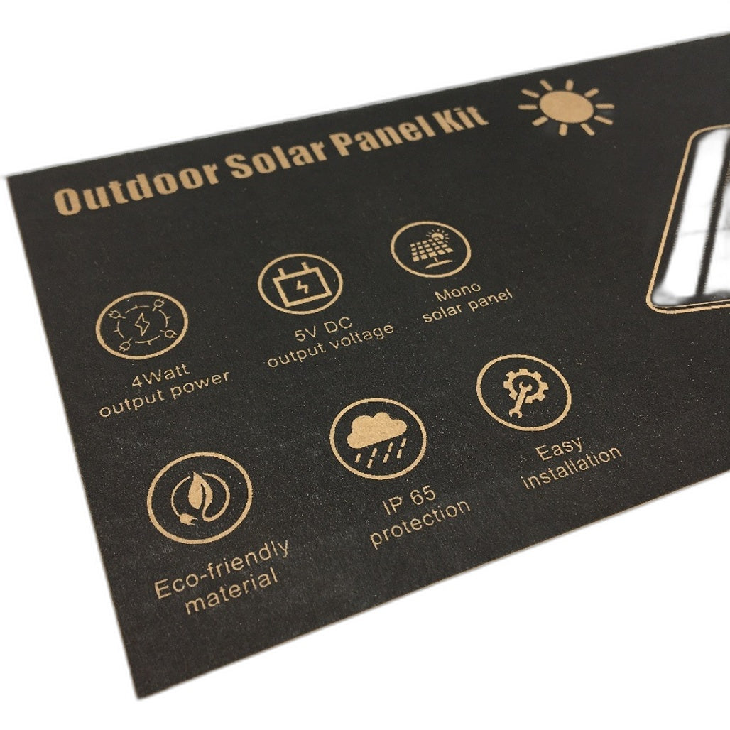 4W 5V DC Outdoor IP65 Mono Solar Panel Kit in White 20x15cm NEW