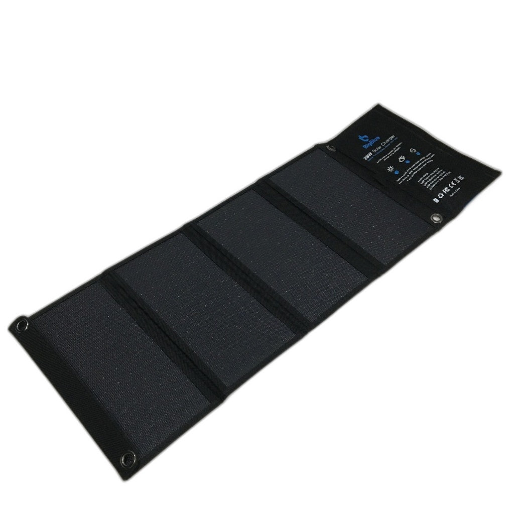 BigBlue 3 USB Port Foldable Portable 28W Smart IC 4 Panel Solar Charger NEW