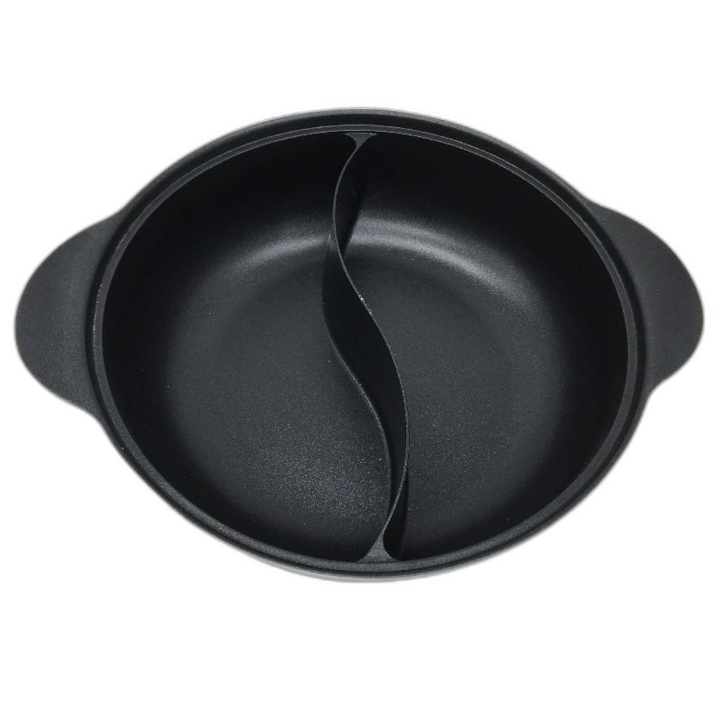 Kerykwan 12.5 Inch Stainless Steel Divided Hotpot with Tempered Glass Lid NEW