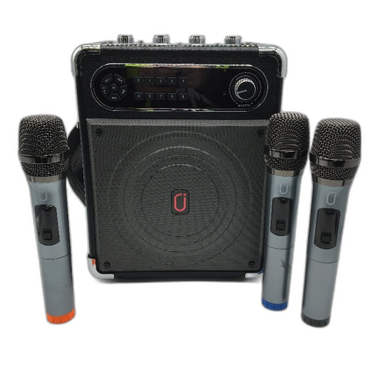 JYX S55-T Portable RGB Karaoke Speaker with Triple Microphones in Black DEMO