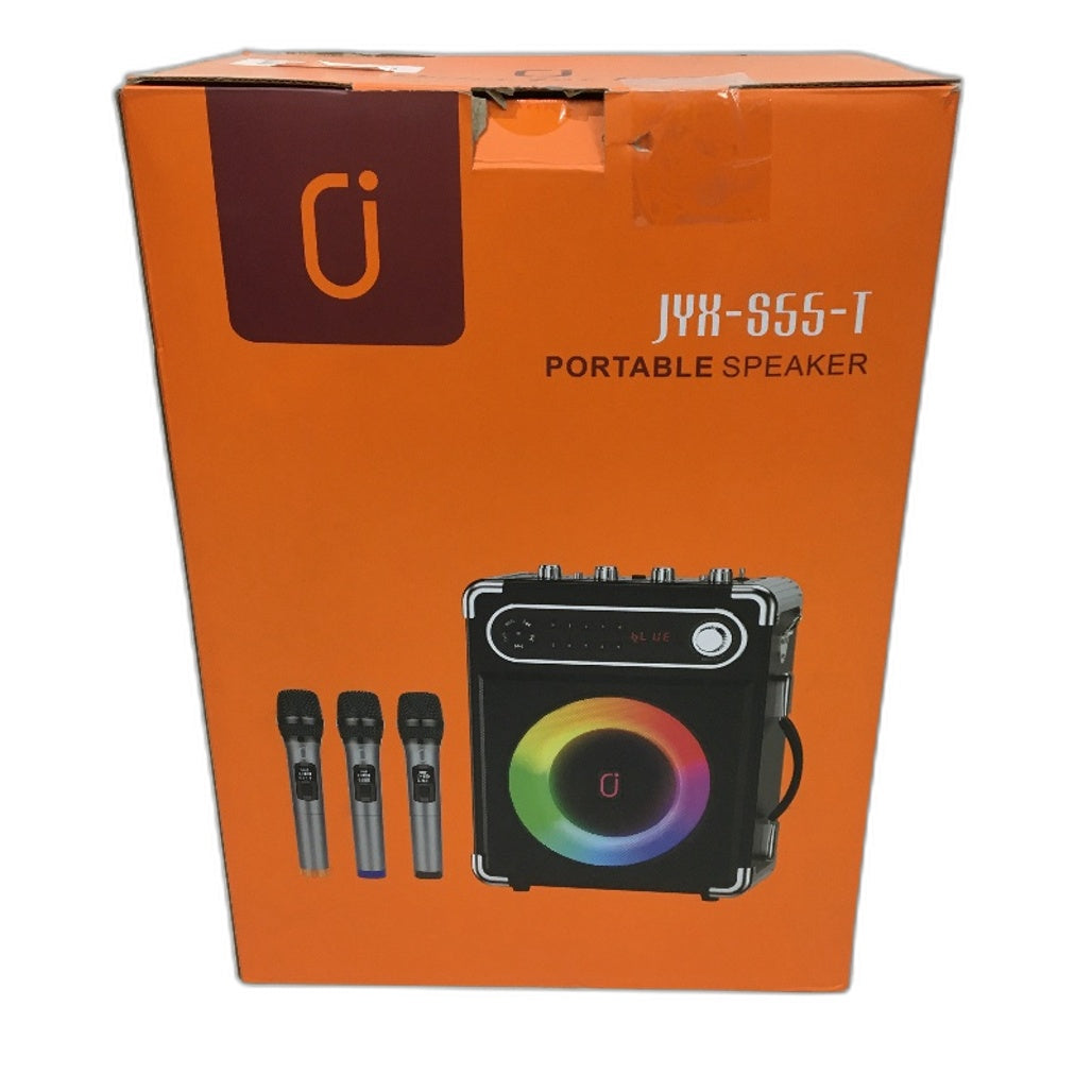 JYX S55-T Portable RGB Karaoke Speaker with Triple Microphones in Black DEMO