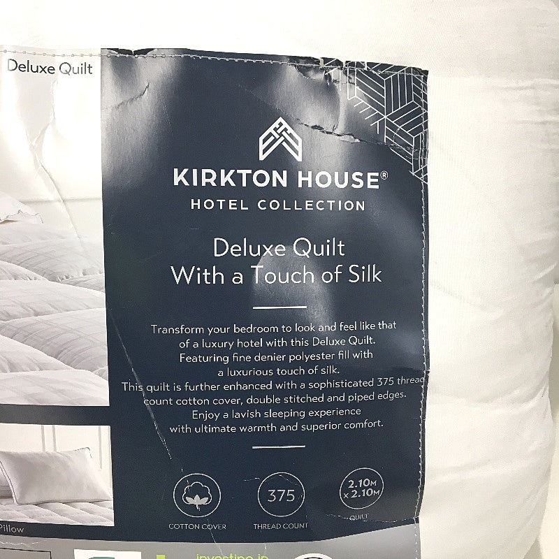 Kirkton House 375TC Deluxe Cotton Quilt with a Touch of Silk QUEEN NEW