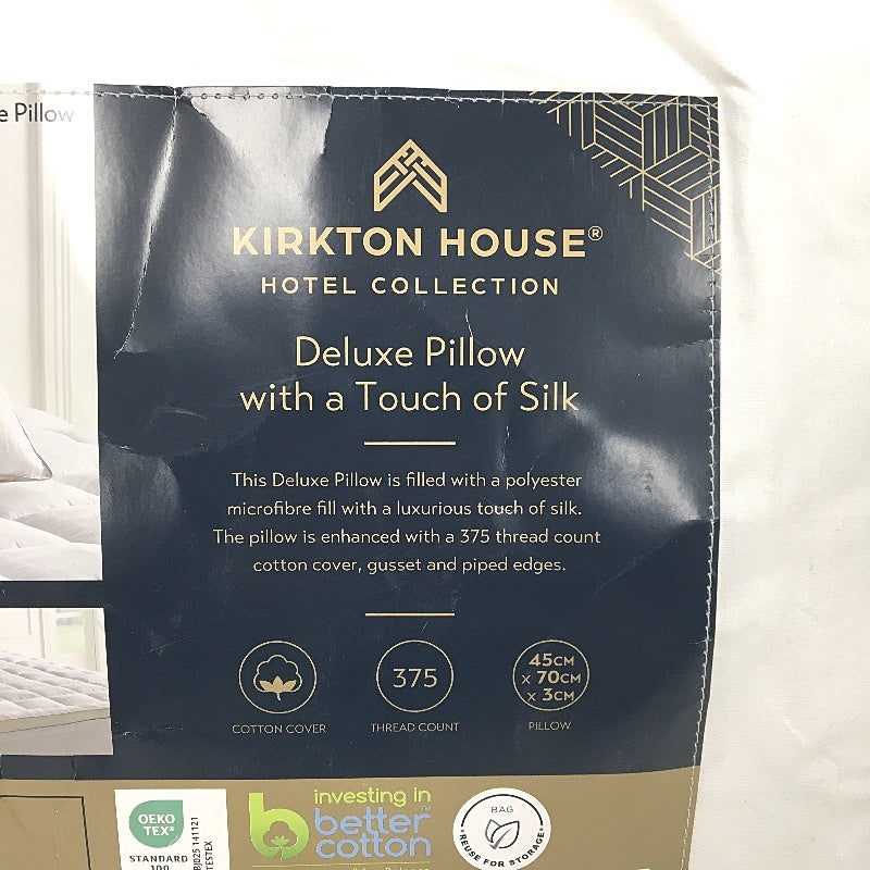 Kirkton House 375TC Deluxe Pillow with a Touch of Silk 45x70x3cm NEW