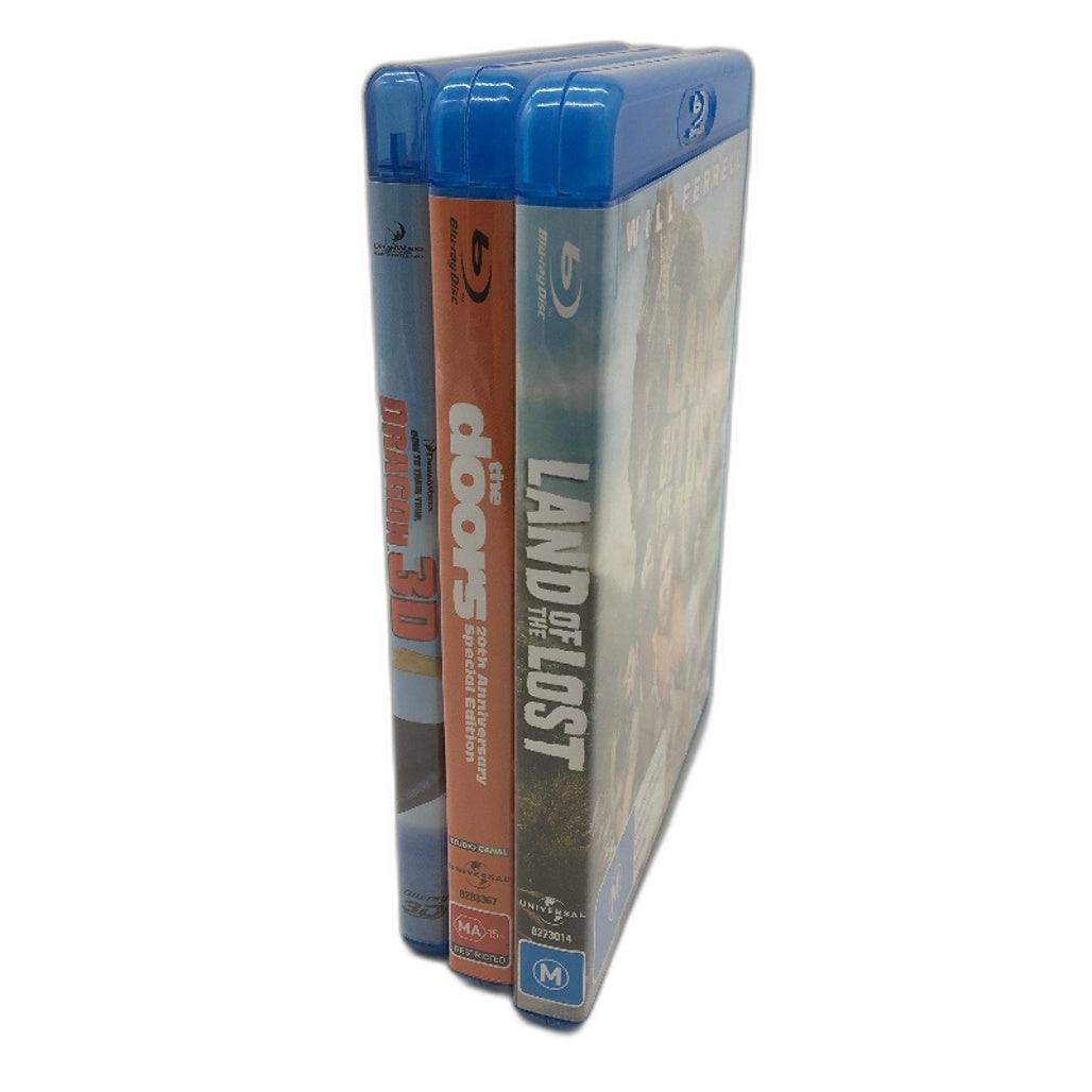 3 Pack BluRay Discs Inc Land Of The Lost, The Doors & Train Your Dragon 3D