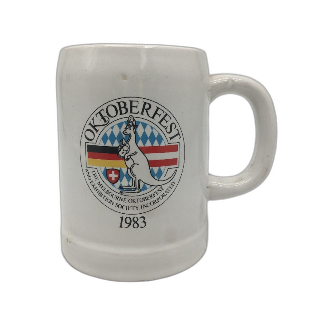 VINTAGE 1983 Melbourne Octoberfest Stoneware Beer Stein Tankard Mug