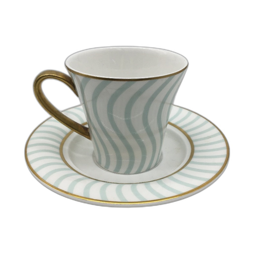 2000 Royal Doulton Fusion Made In England Frivolous Green  Demitasse TeaCup Set