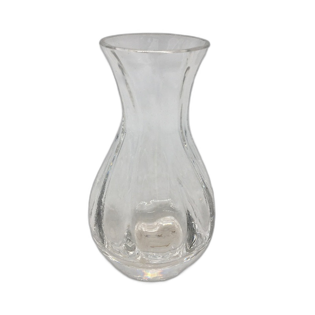 VINTAGE Darlington 24% Lead Crystall Small Ripple Ornate Bud Vase 11cm