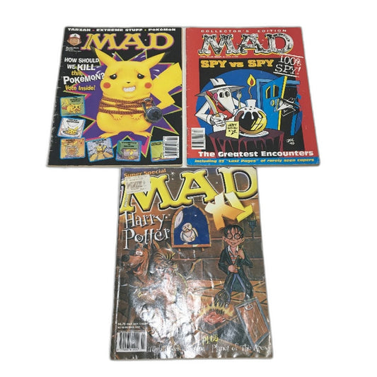 COLLECTABLE 3 Piece Assorted MAD Magazines Years 1996 1999 2002