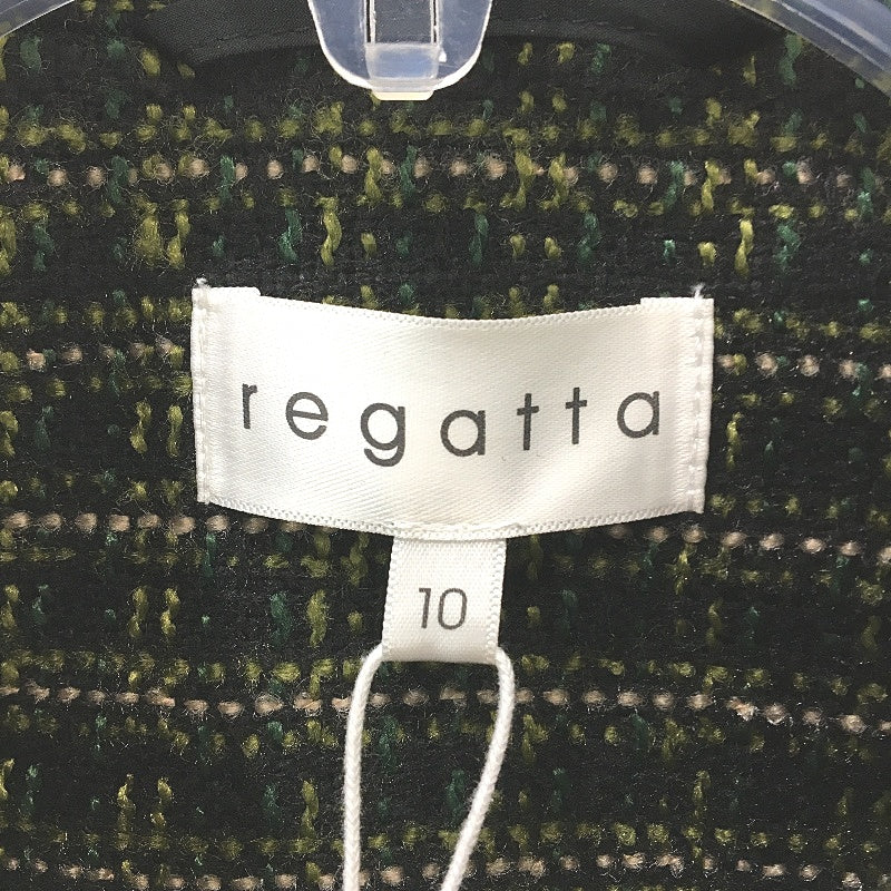 Regatta Black Green Tweed Knit Style Fully Lined Coat Ladies Size 10 NEW
