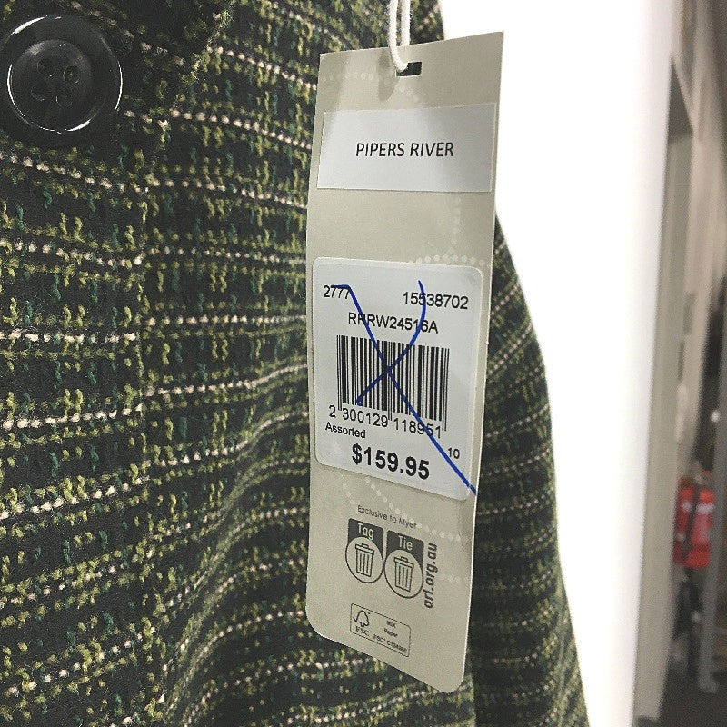 Regatta Black Green Tweed Knit Style Fully Lined Coat Ladies Size 10 NEW