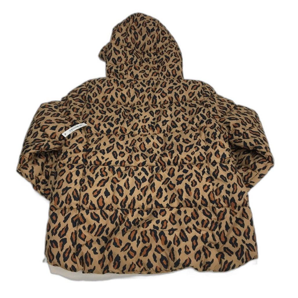 Amazon Essentials Cheetah Print Hooded Puffer Jacket Girls Size Medium NEW