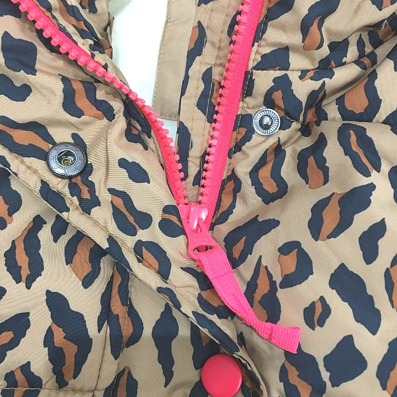 Amazon Essentials Cheetah Print Hooded Puffer Jacket Girls Size Medium NEW