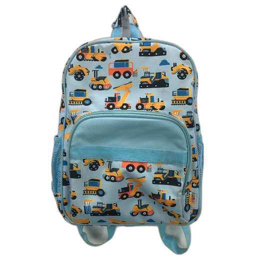 Ravuo Excavator Print Lightweight Light Blue Kids School Backpack NEW