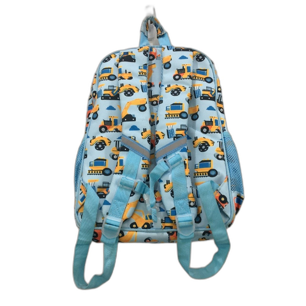 Ravuo Excavator Print Lightweight Light Blue Kids School Backpack NEW