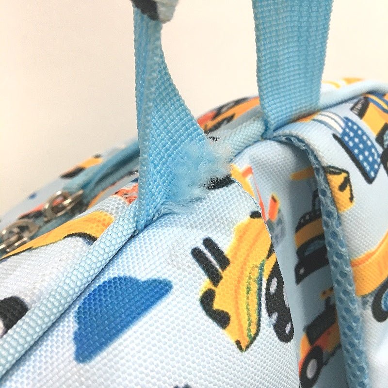 Ravuo Excavator Print Lightweight Light Blue Kids School Backpack NEW