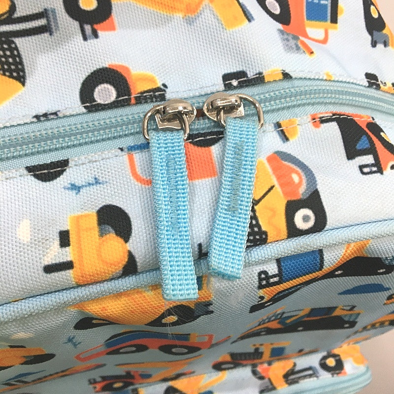 Ravuo Excavator Print Lightweight Light Blue Kids School Backpack NEW
