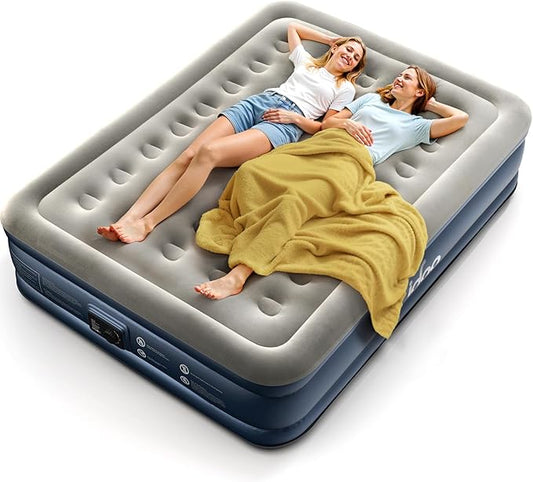 iDOO I-C-020 Air Mattress With Built In Electric Pump Carry Bag Size Queen NEW