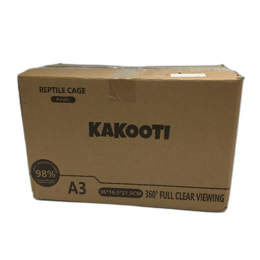 KAKOOTI 36x17x22cm Clear Acrylic Reptile and Large Bug Terrarium Kit NEW