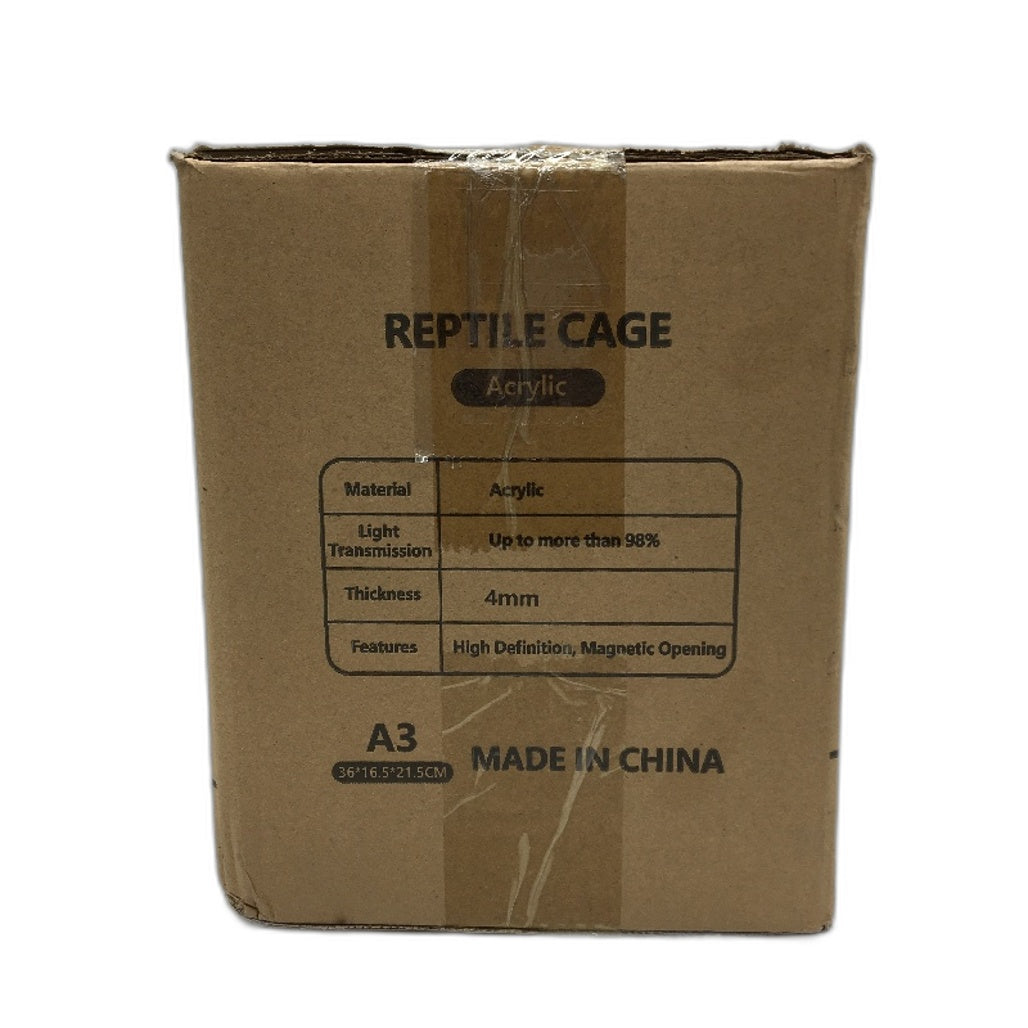 KAKOOTI 36x17x22cm Clear Acrylic Reptile and Large Bug Terrarium Kit NEW
