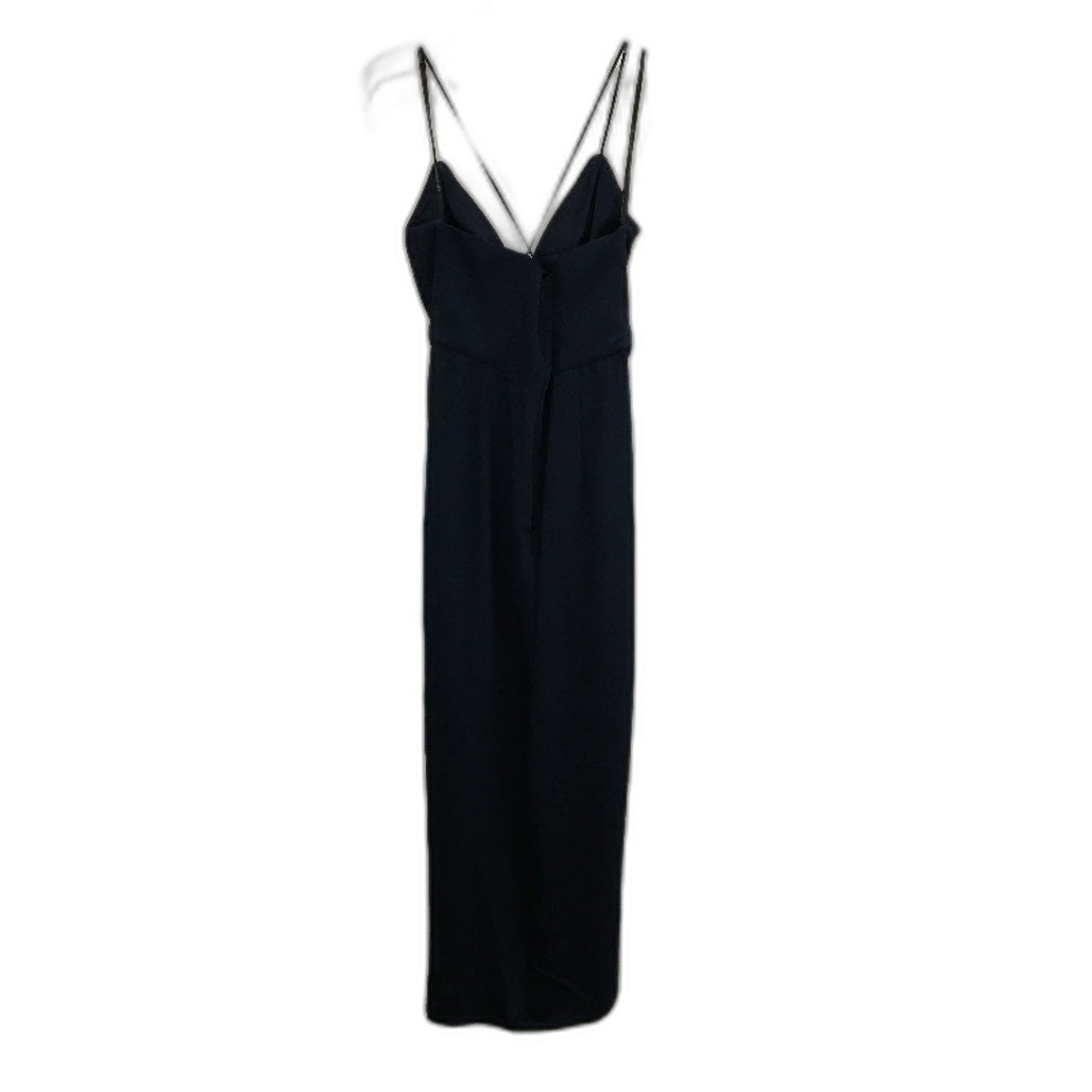 Forever New Strappy Cross Back Smooth Navy Midi Dress Ladies Size AU 10 NEW