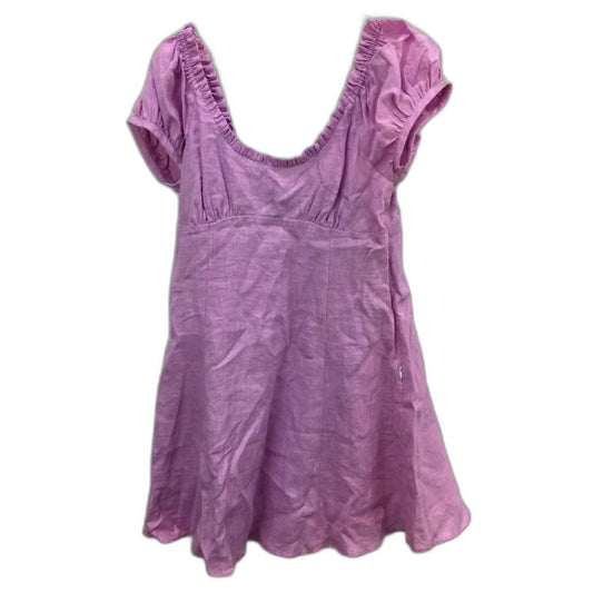 Forever New Short Puff Sleeve Frilled Lilac Mini Dress Ladies Size AU 8-10 NEW