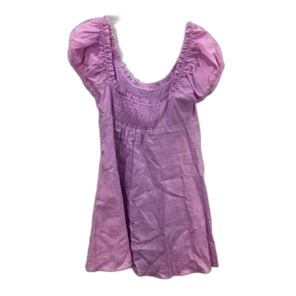 Forever New Short Puff Sleeve Frilled Lilac Mini Dress Ladies Size AU 8-10 NEW