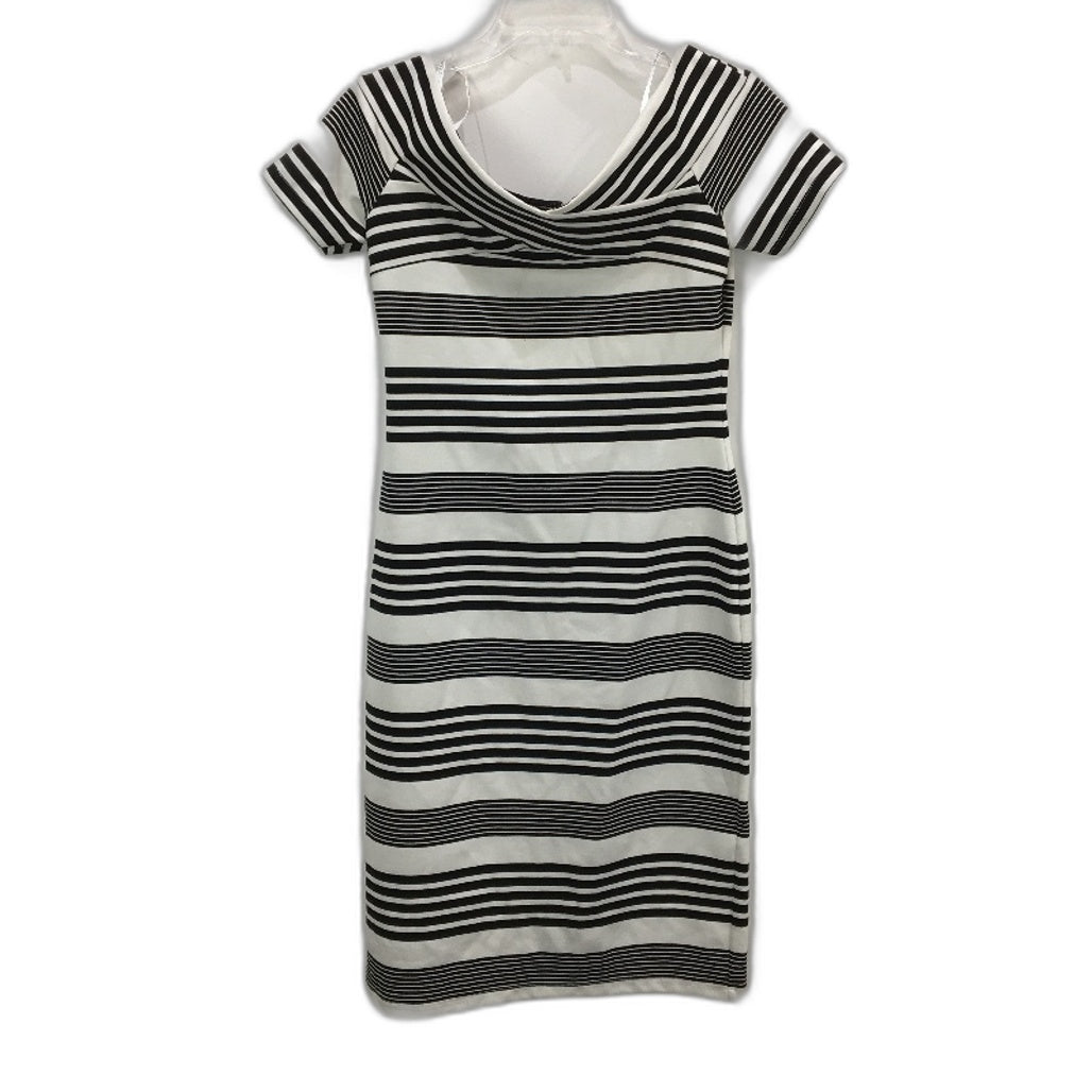 Forever New BW Stripe Off Shoulder Bodycon Midi Dress Ladies Size AU 10-12 NEW