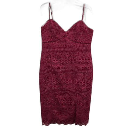 Ever New Penelope Linear Lace Magenta Midi Dress Ladies Size AU 14 NEW