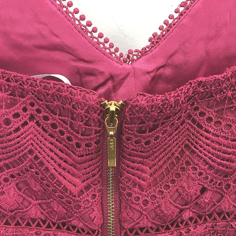 Ever New Penelope Linear Lace Magenta Midi Dress Ladies Size AU 14 NEW
