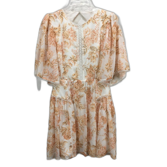 Forever New Jade Angel Sleeve Gold Floral Skater Mini Dress Ladies Sz AU 10 NEW
