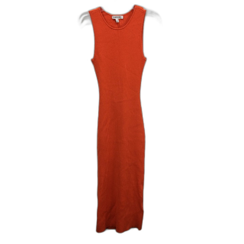 Forever New Becky Open Back Orange Knit Ribbed Midi Dress Ladies Size AU 10 NEW
