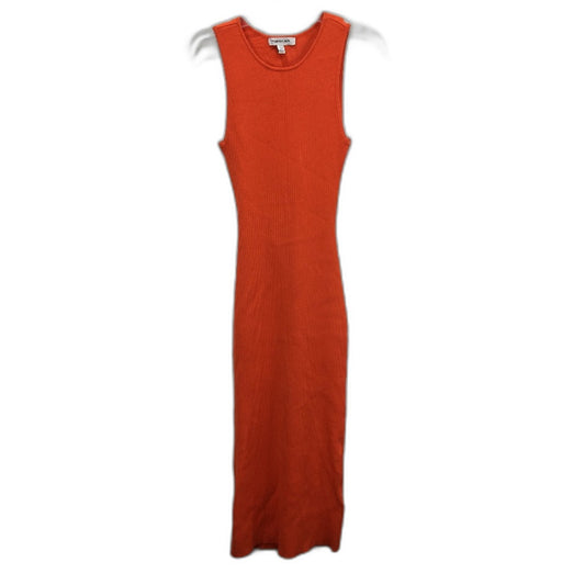Forever New Becky Open Back Orange Knit Ribbed Midi Dress Ladies Size AU 10 NEW