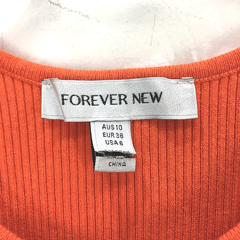 Forever New Becky Open Back Orange Knit Ribbed Midi Dress Ladies Size AU 10 NEW