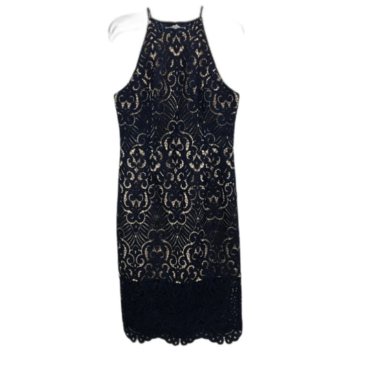 Ever New Debbie Woven Lace Navy and Nude Pencil Dress Ladies Size AU 12 NEW