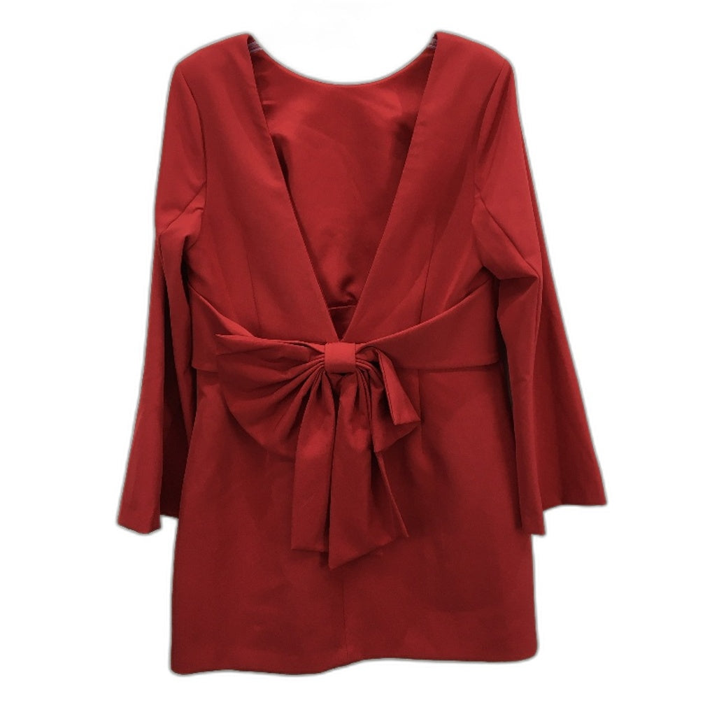 Forever New Zaphi Bow Back Long Sleeve Red Mini Dress Ladies Size AU 16 NEW