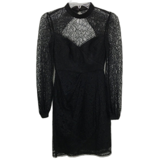 Ever New Axel Black High Neck Long Sleeve Mini Lace Dress Ladies Size AU 4 NEW