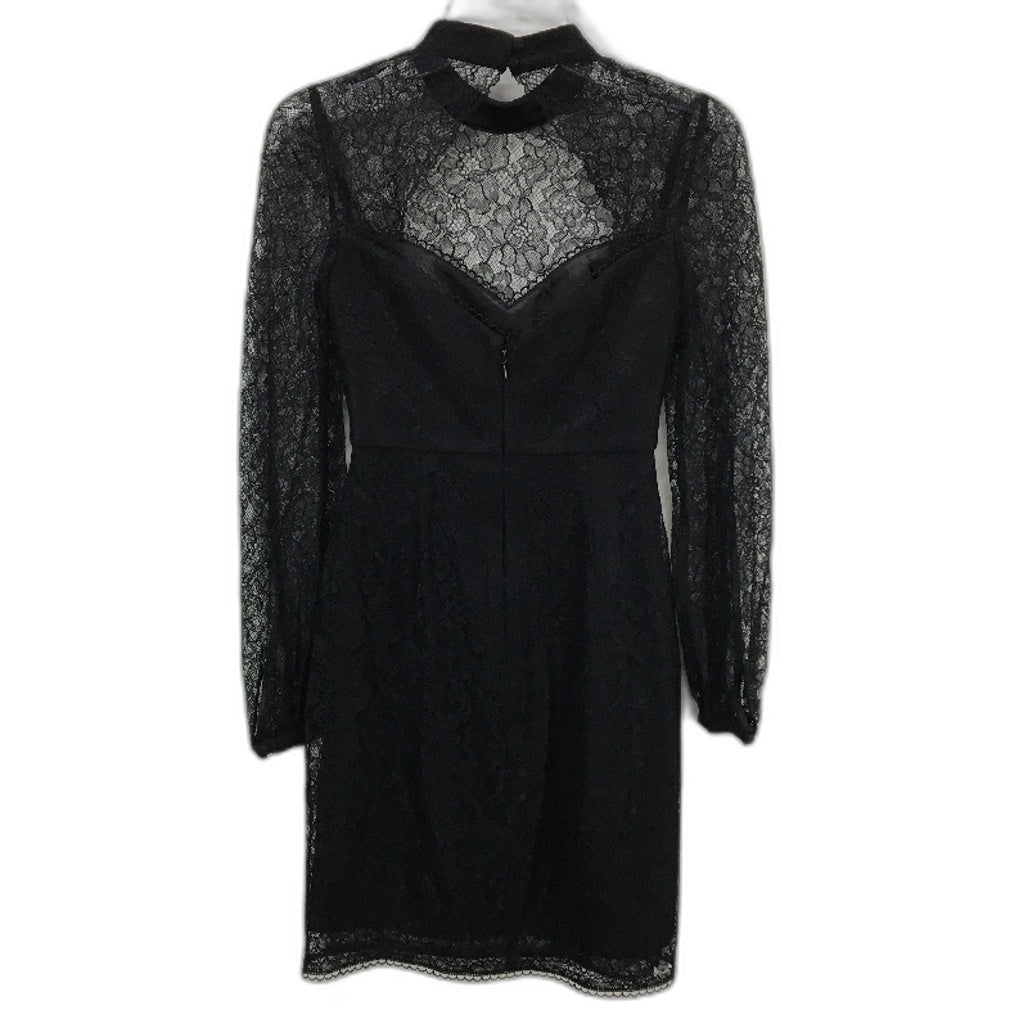 Ever New Axel Black High Neck Long Sleeve Mini Lace Dress Ladies Size AU 4 NEW