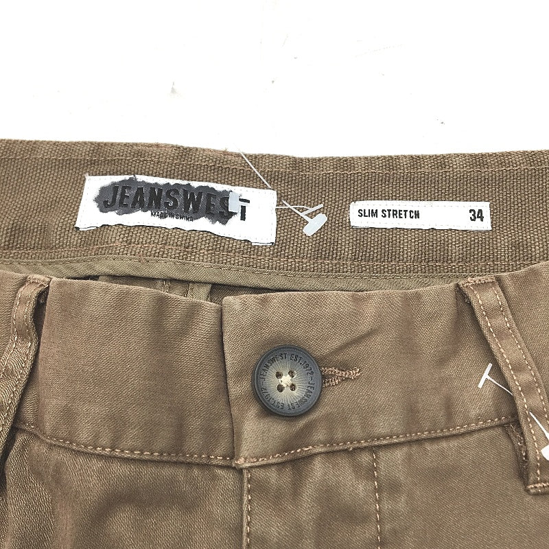 Jeanswest Brown Cotton Slim Stretch Straight Leg Style Pants Mens Size 34 NEW