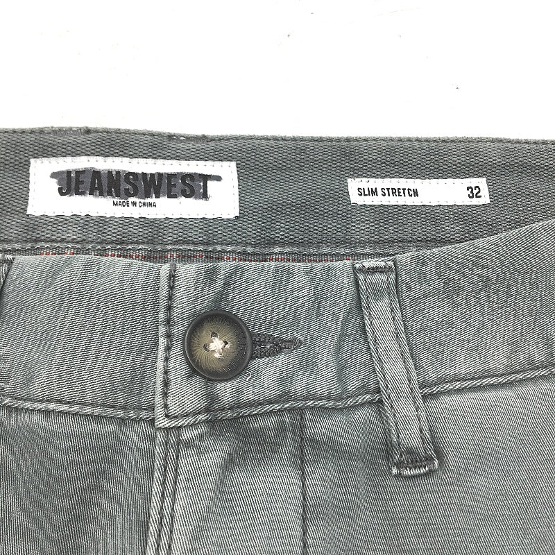 Jeanswest Mid Grey Cotton Slim Stretch Straight Leg Style Pants Mens Size 32 NEW