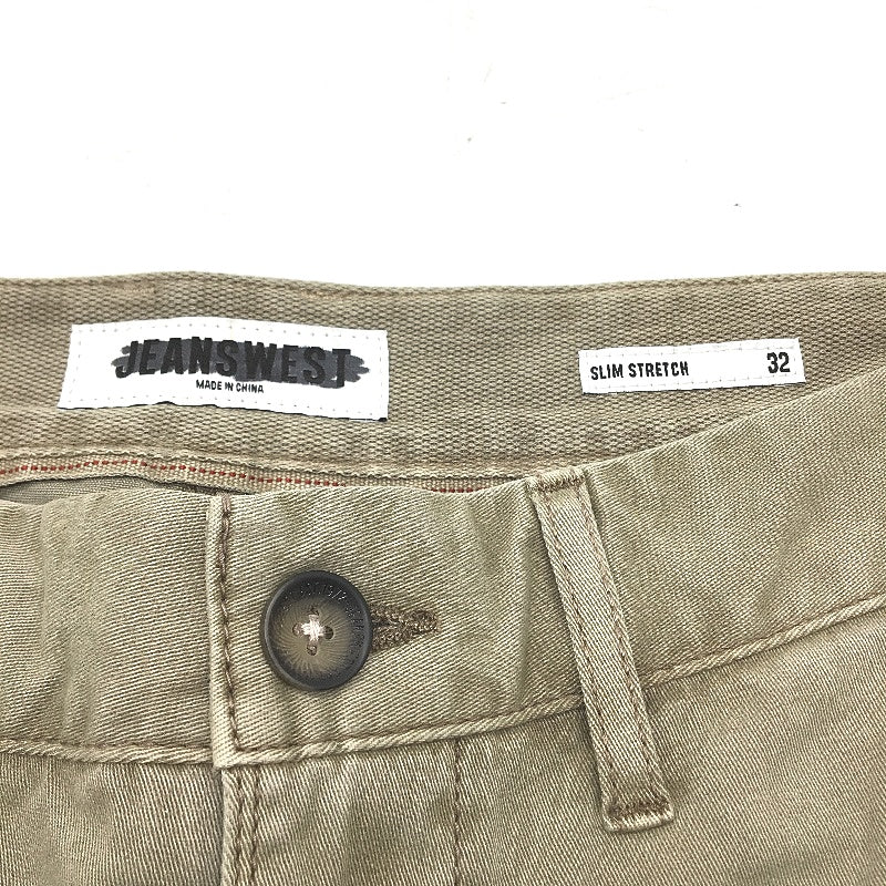 Jeanswest Khaki Cotton Slim Stretch Straight Leg Casual Pants Mens Size 32 NEW
