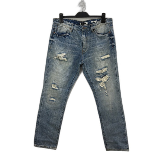 Jeanswest Blue Denim Slim Tapered Worn Look Regular Jeans Mens Size 34 NEW