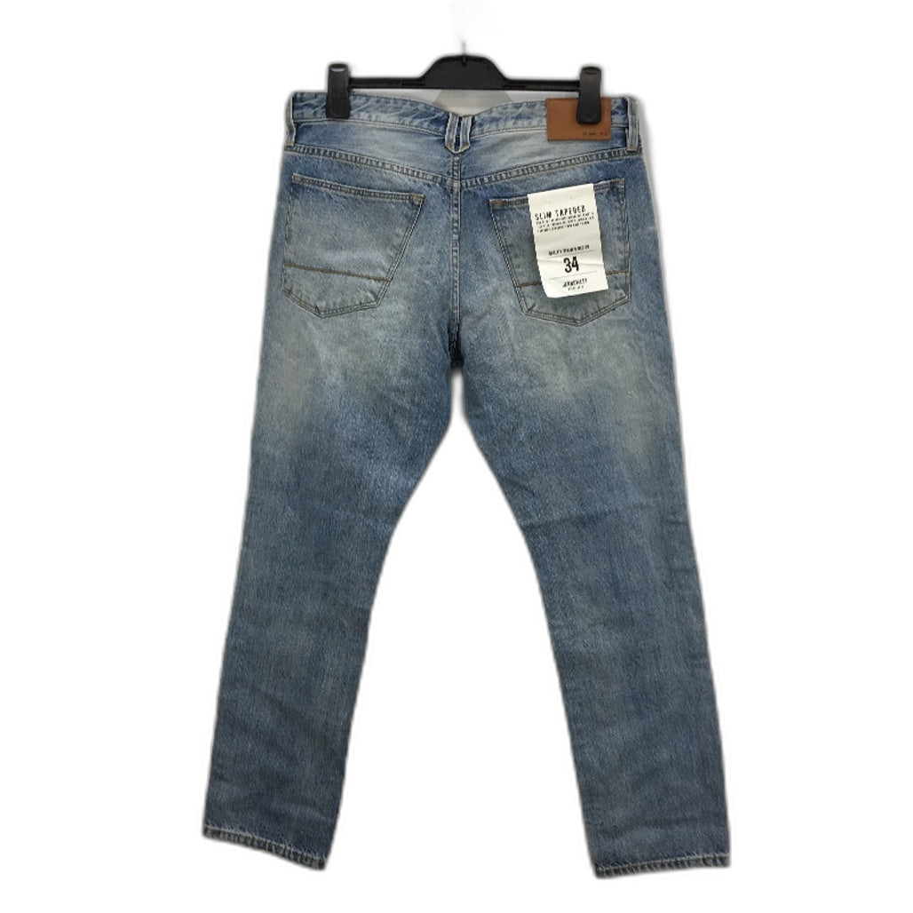 Jeanswest Blue Denim Slim Tapered Worn Look Regular Jeans Mens Size 34 NEW